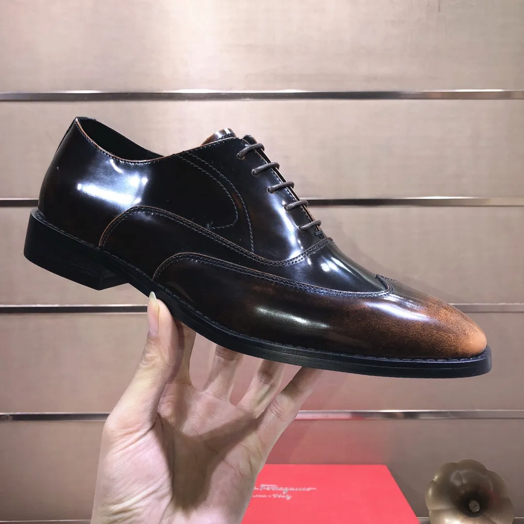 Men's shoes 💰540💰[Ferragamo/Ferragamo] (high-end Niuli) New 🍀 Ferragamo* - top version Ferragamo's classic formal leather shoes! Made of imported original cowhide, the inner top layer is comfortable cowhide lining! Original wear-resistant rubber outsole! High quality products! Code number 38-44!